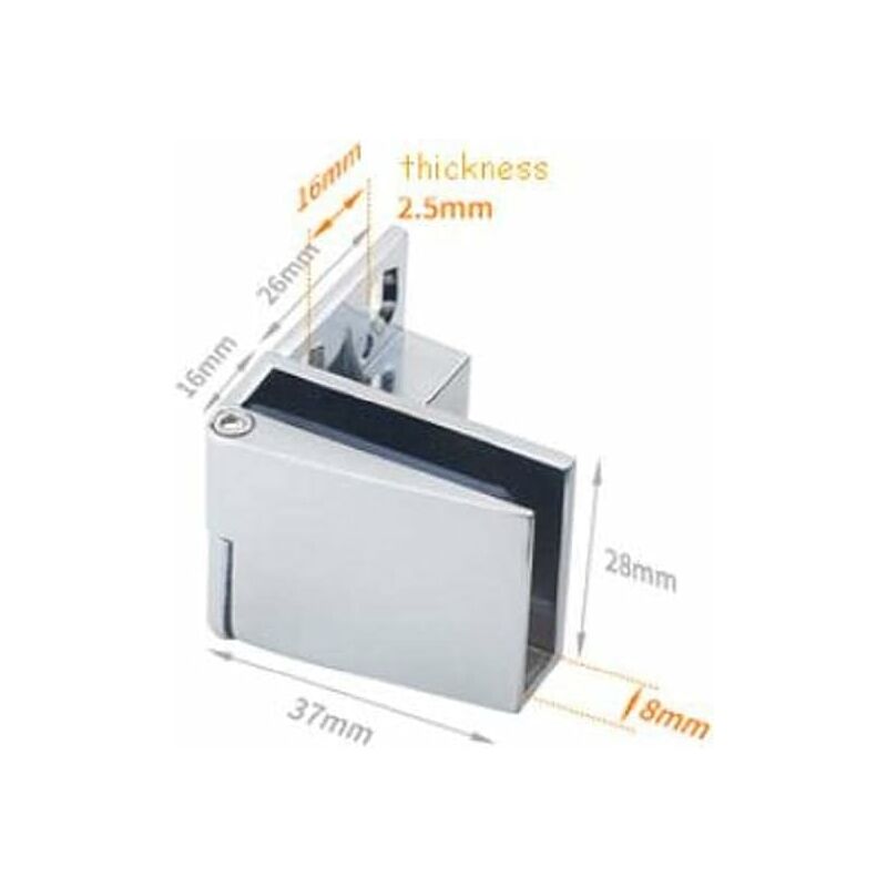 Pair / Frameless Glass Door Hinge Wine Cabinet Showcase Glass Door Hinge Side Mounted Embedded (Silver) - Image 2