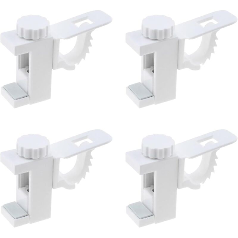 4 pcs Curtain Holder Clip Bracket, Adjustable Crossbar Curtain ROd Towel Storage Hook - Image 1