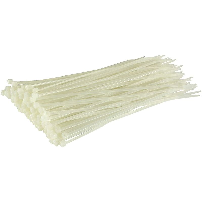 100 Pack Cable Ties, White/Natural, 300Mm X 3.6Mm, Premium Quality Plastic Cable Ties - Image 1