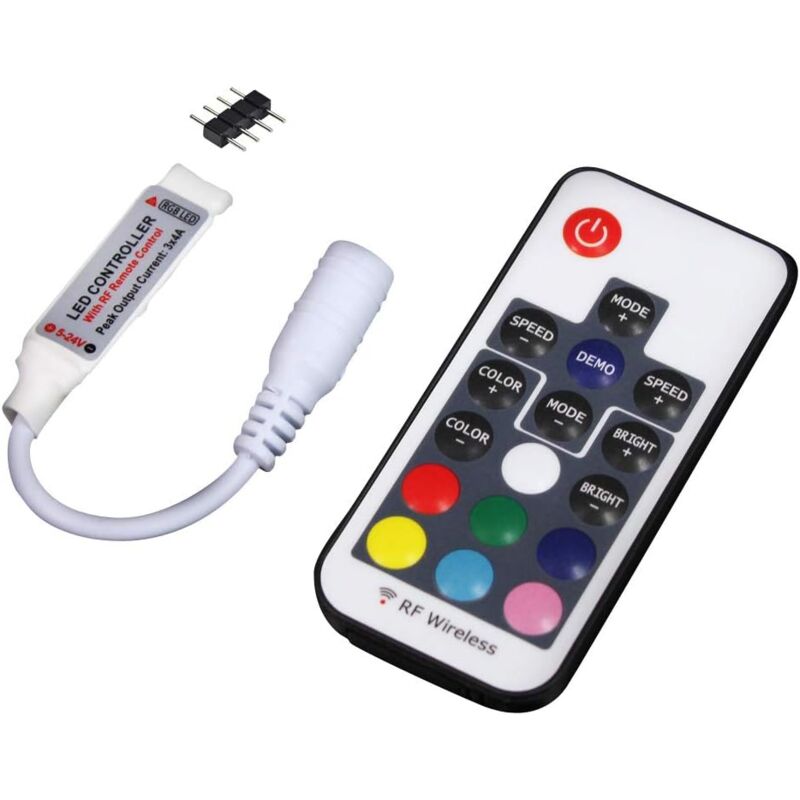 Ultrabright 17 Keys Rf Remote Control Wireless Remote Controller, 5V/12V/24V 12A Mini Controller For Rgb LED Strip - Image 1
