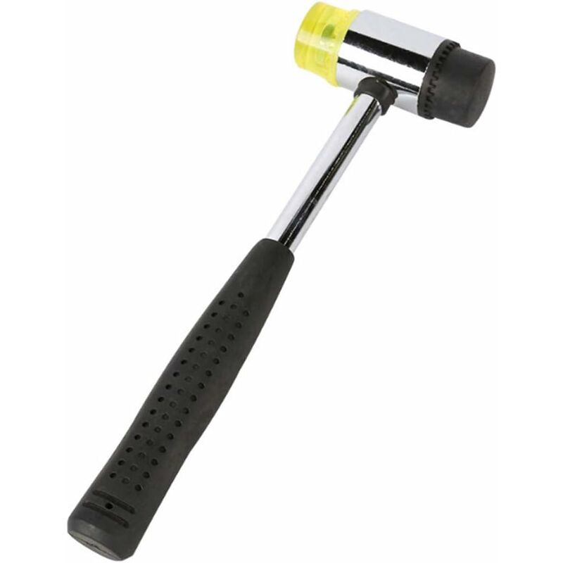 Rubber Hammer Double Head Mounting Hammer Double Sided Mallet Diameter 35 Mm Aluminium Hammer Tools Repair Kit (Black) - Image 1