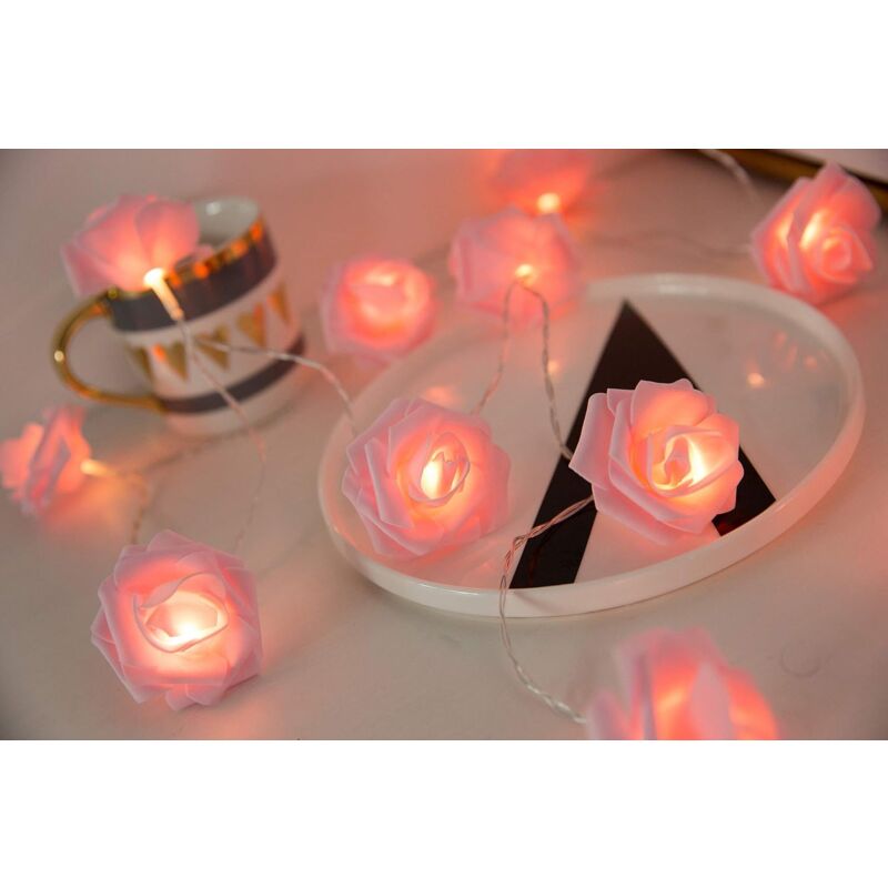 Battery Operated LED String Lights Pink Flowers Pattern Diameter 6Cm, Pe (Polyethylene)., Pink, 3M 20LED - Image 4