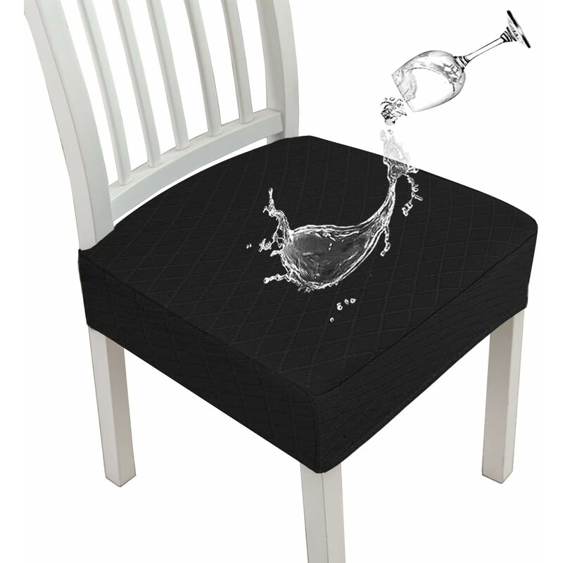 Diamond Lattice Waterproof Seat Covers For Dining ROom Chairs, Stretch Kitchen Chair Covers For Dining ROom, Seat - Image 1