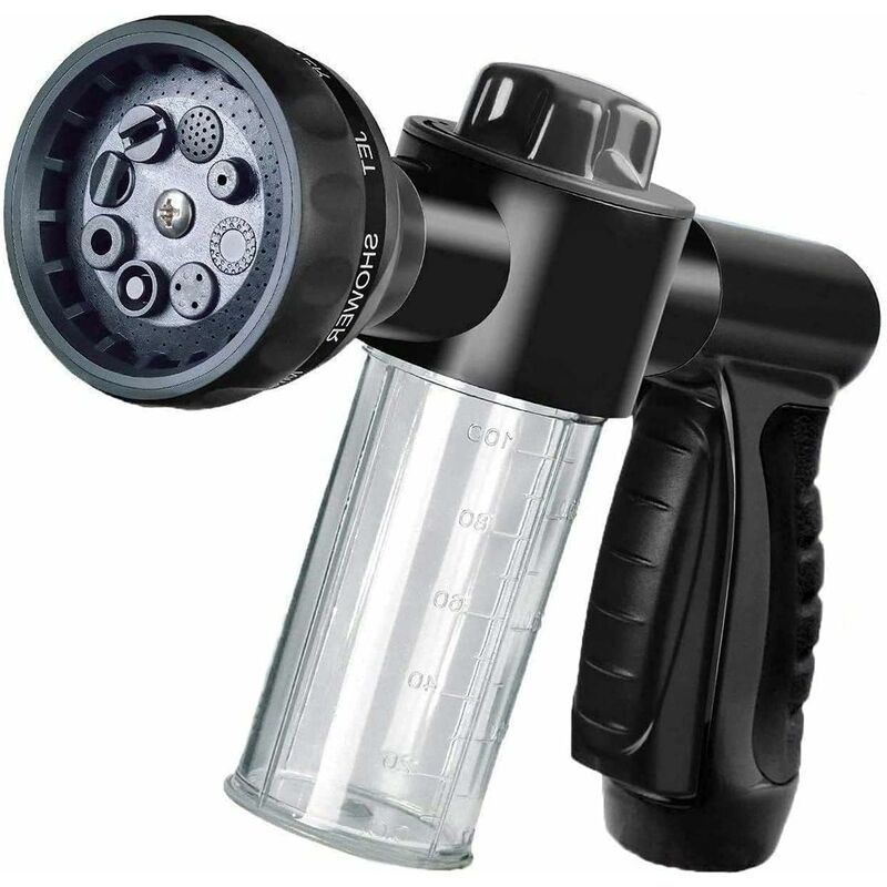 With 8 Watering Modes Garden Foam Sprayer Garden Hose Nozzle Soap Dispenser Gun For Car Washing, Plant Watering And Pet - Image 1