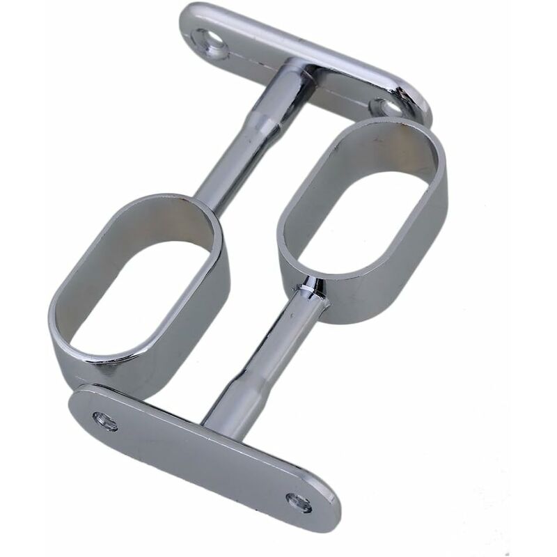2 pcs 16Mm Silver Plated Zinc Alloy Oval Wardrobe Brackets - Image 2