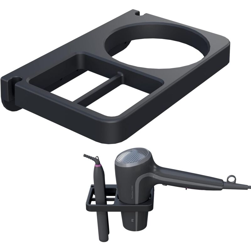 Hair Dryer & Hair Straightener Holders, Universal Wall Mount Organizer Accessories - Image 1
