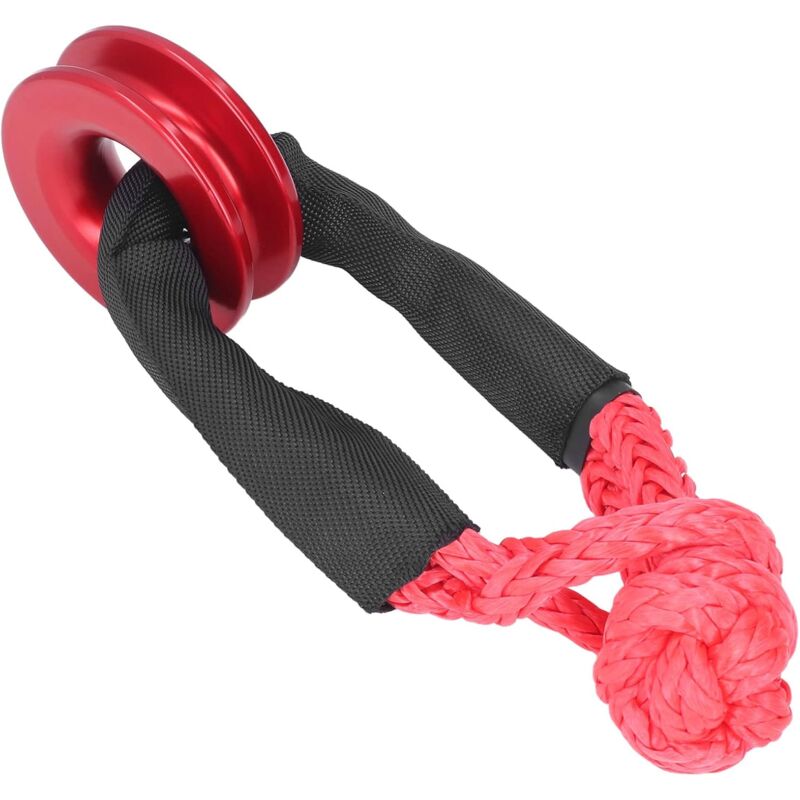 Recovery Ring Set, Safe Synthetic Soft Shackle ROpe High Strength Anti-Rust For Atv For Truck For Car(Red) - Image 1