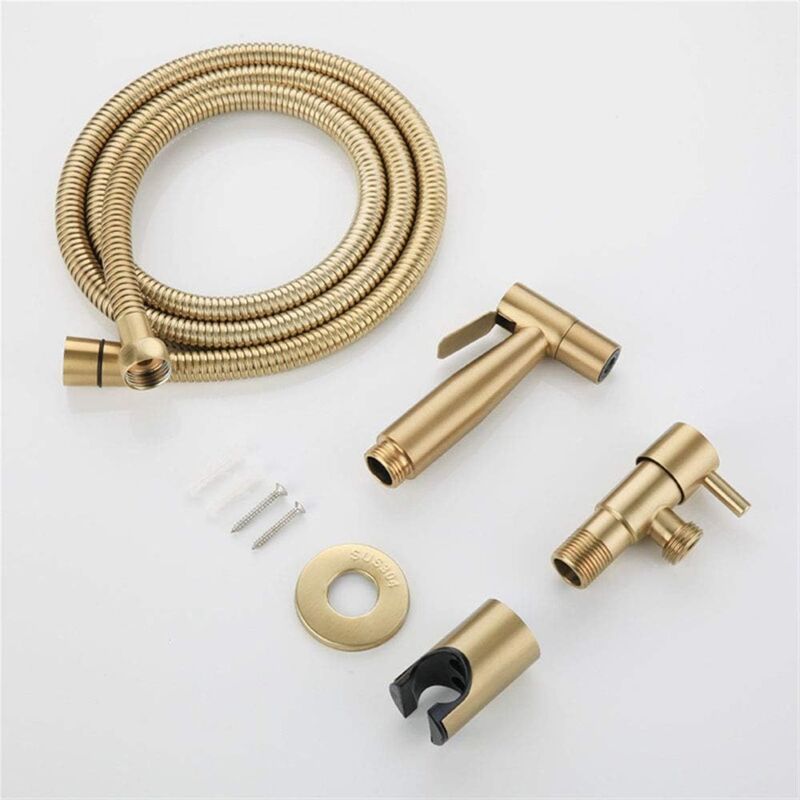 Stainless Steel Toilet Bidet Shattaf Faucet Sprayer, Bidet Sprayer Kit (Gold) - Image 2