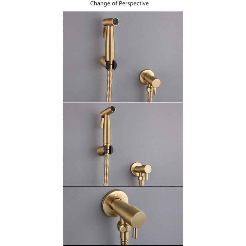 Stainless Steel Toilet Bidet Shattaf Faucet Sprayer, Bidet Sprayer Kit (Gold) - Image 4