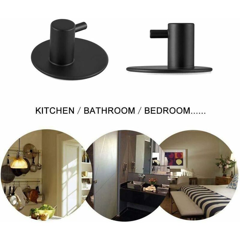 Stainless Steel Bathroom Wall Hooks, Self Adhesive Towel Holder For Kitchen, Living ROom And Office, Rustproof And - Image 4