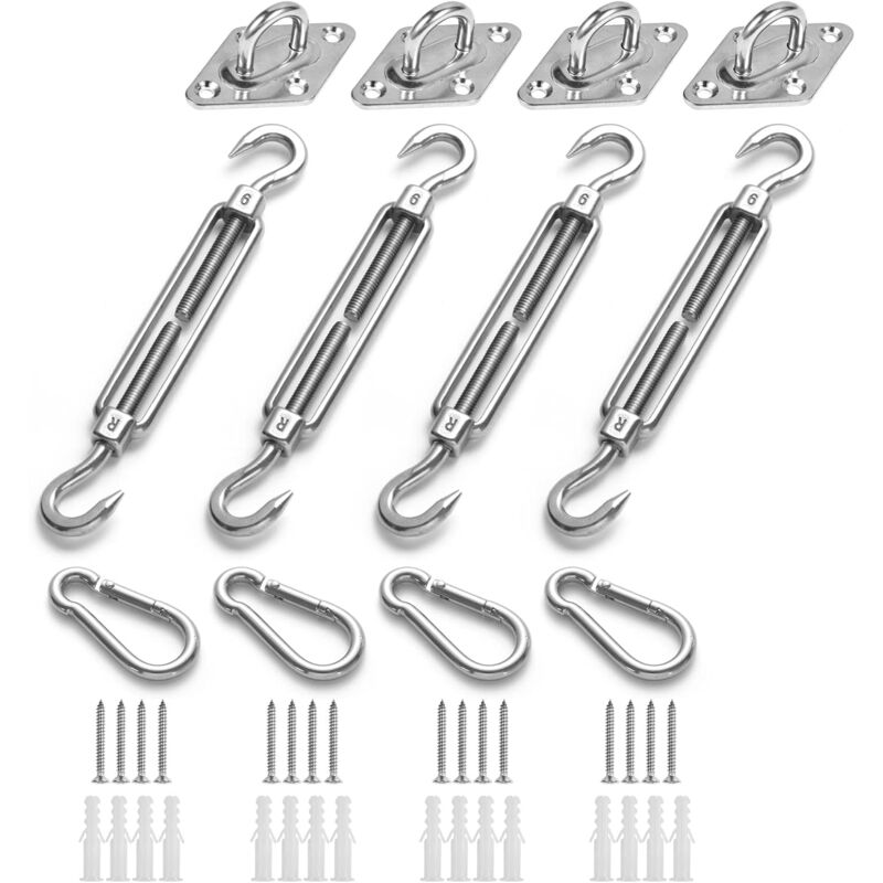 M6 Shade Sail Fixing Kit, Stainless Steel Sun Shade Sail Fixing Kit For Triangle And Square, Rectangle, Sun Shade Sail - Image 1
