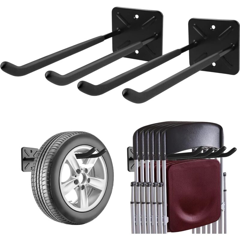 Garage Hooks, Wall Mounted Coat Rack, Shed Organizer, Heavy Duty Tool Organizer, Garage Storage Utility Hooks For (2 - Image 1