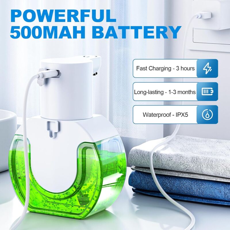 Automatic Soap Dispenser Touchless Liquid Soap 420Ml, Automatic Liquid Soap Dispenser For Kitchen, With 4 Adjustable - Image 3