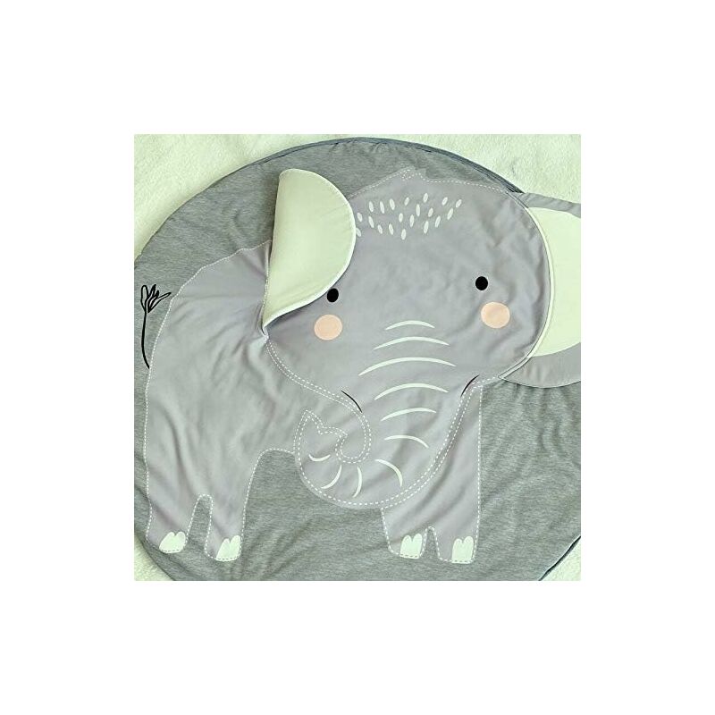 Baby Crawling Mat Play Mat Kids Crawling Mat ROund Animals Carpet Children Rug For Girls Boys 90X90Cm (Elephant) - Image 2