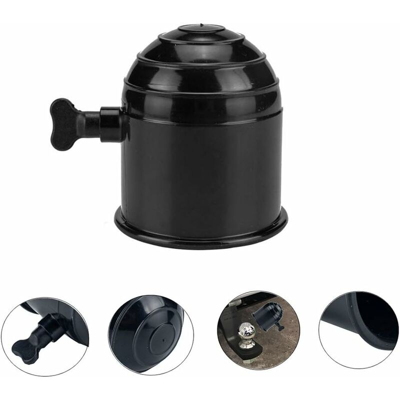 Trailer Hitch Ball Cover, 50Mm Universal Hitch Ball Cap Tow Ball Cover Trailer Hitch Ball Protective Cover, Black - Image 3