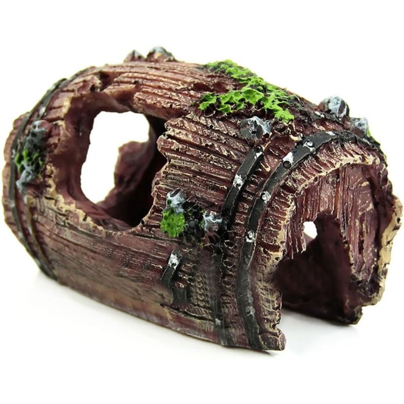 Resin Fish Tank Non-Toxic Ornament Broken Barrel Cave Landscaping Decoration - Image 1