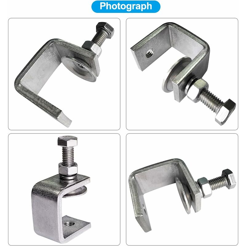 3 pcs 65Mm Heavy Duty 304 Stainless Steel C-Clamps, For Clamps, Pliers And Turnbuckles, Woodworking Tools, Diy & Auto - Image 3