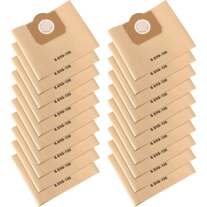 Vacuum Cleaner Bags, 20 Pack Upright Vacuum Cleaner Bags, Paper Filter Bags, For Karcher 6.959-130.0 - Image 1