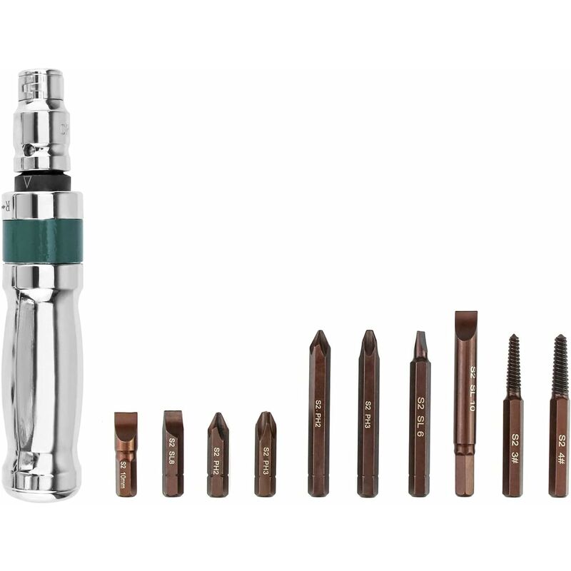 Impact Screwdriver Set, Impact Driver + Adapter + Bits, 12 Pieces, 1/2