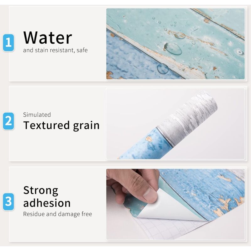 Self Adhesive Vinyl Wallpaper For Furniture Countertop Wood Grain Pattern Decorative Sticker,0.45*6M - Image 2