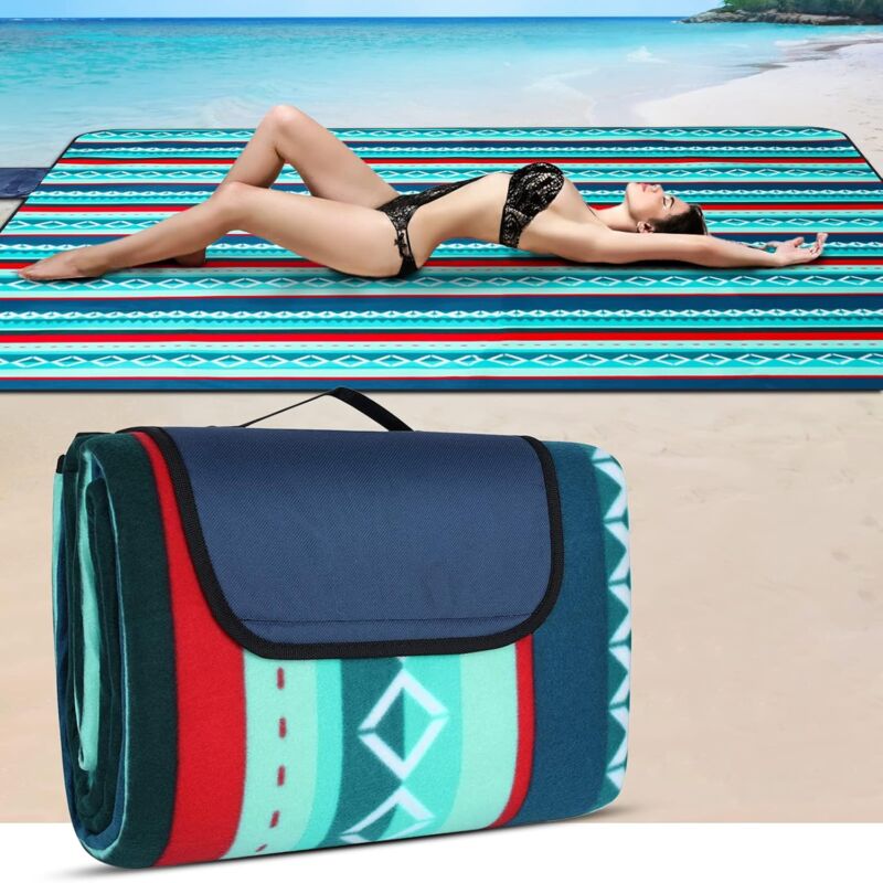 Waterproof Picnic Blanket 200 X 200Cm - Outdoor Picnic Blanket - Insulated Fleece Picnic Mat - Large Picnic Blanket - Image 1