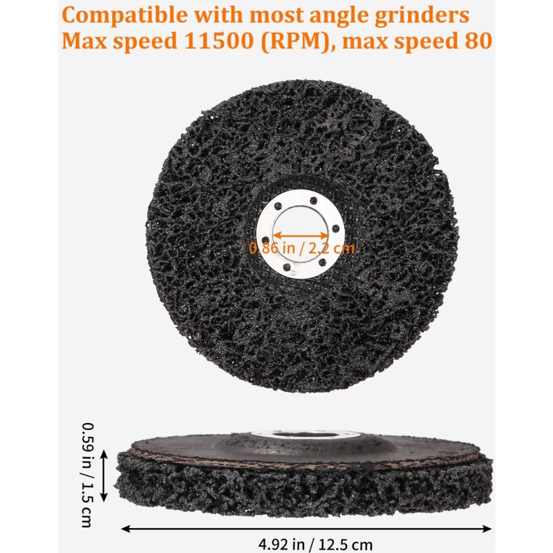 5 pcs Grinding Disc, 125 X 22 Mm, Abrasive Disc For Angle Grinder, Csd Abrasive Cleaning Disc Coarse Cleaning Discs For - Image 2