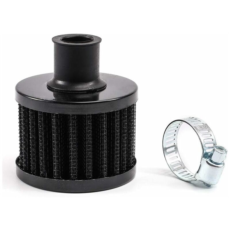 Universal Interface Motorcycle Air Oil Filters Car Cold Air Intake Filter 12Mm Vent Turbo Crankcase Breather (Black) - Image 1