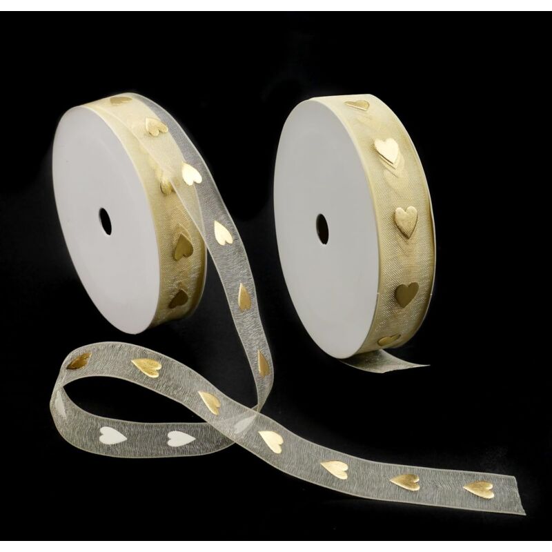 2 Volumes Gold Ribbon Satin Ribbon 1.6Cm X 9M Suitable For Gift Ribbons Wedding Decoration Ribbons Home Decoration - Image 1