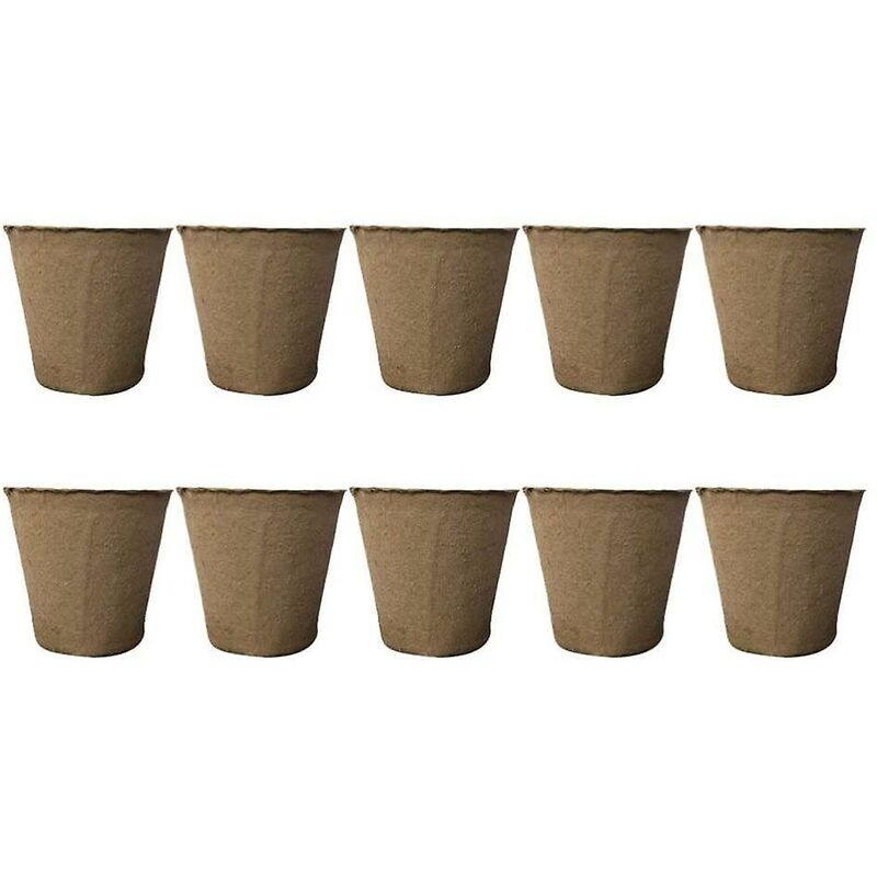 50 Pack ROund Fiber Pot 6X6Cm Seedling Pot Starter Pots Kits Gardening Pot For Seeds Plants - Image 1