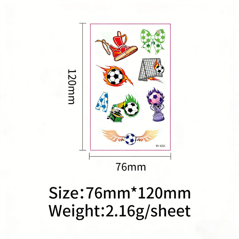 2026 World Cup Glow in the Dark Face Tattoos Waterproof Sweatproof Temporary Stickers 10 Sheets - Image 2