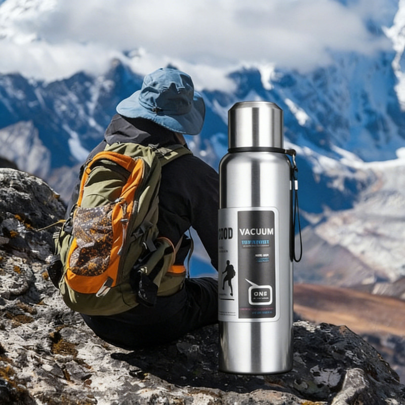 Antibacterial 316 Stainless Steel Vacuum Flask 800ml | Tea Infuser & Insulated Bottle for Hot/Cold Drinks (Bright silver) - Image 5