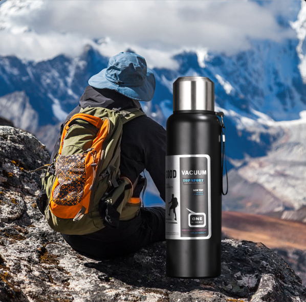 Antibacterial 316 Stainless Steel Vacuum Flask 800ml | Tea Infuser & Insulated Bottle for Hot/Cold Drinks (Black) - Image 5
