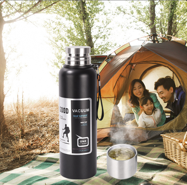 Antibacterial 316 Stainless Steel Vacuum Flask 800ml | Tea Infuser & Insulated Bottle for Hot/Cold Drinks (Black) - Image 6