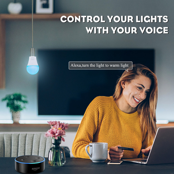 4 Pack Smart Light Bulbs,WiFi & Bluetooth LED Light Bulb That Works with Alexa & Google Home, Color Changing Light Bulb, 9W  E27 2.4Ghz WiFi Light Bulbs Tuya Smart APP - Image 2