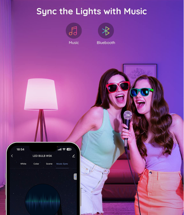 4 Pack Smart Light Bulbs,WiFi & Bluetooth LED Light Bulb That Works with Alexa & Google Home, Color Changing Light Bulb, 9W  E27 2.4Ghz WiFi Light Bulbs Tuya Smart APP - Image 3
