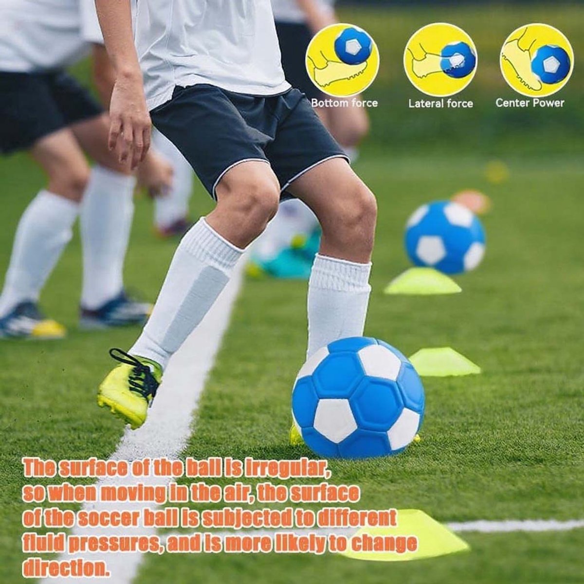 Curved ball for outdoor sports, 20 cm - fun - curved ball - perfect for children - blue - new 2025 - Image 6