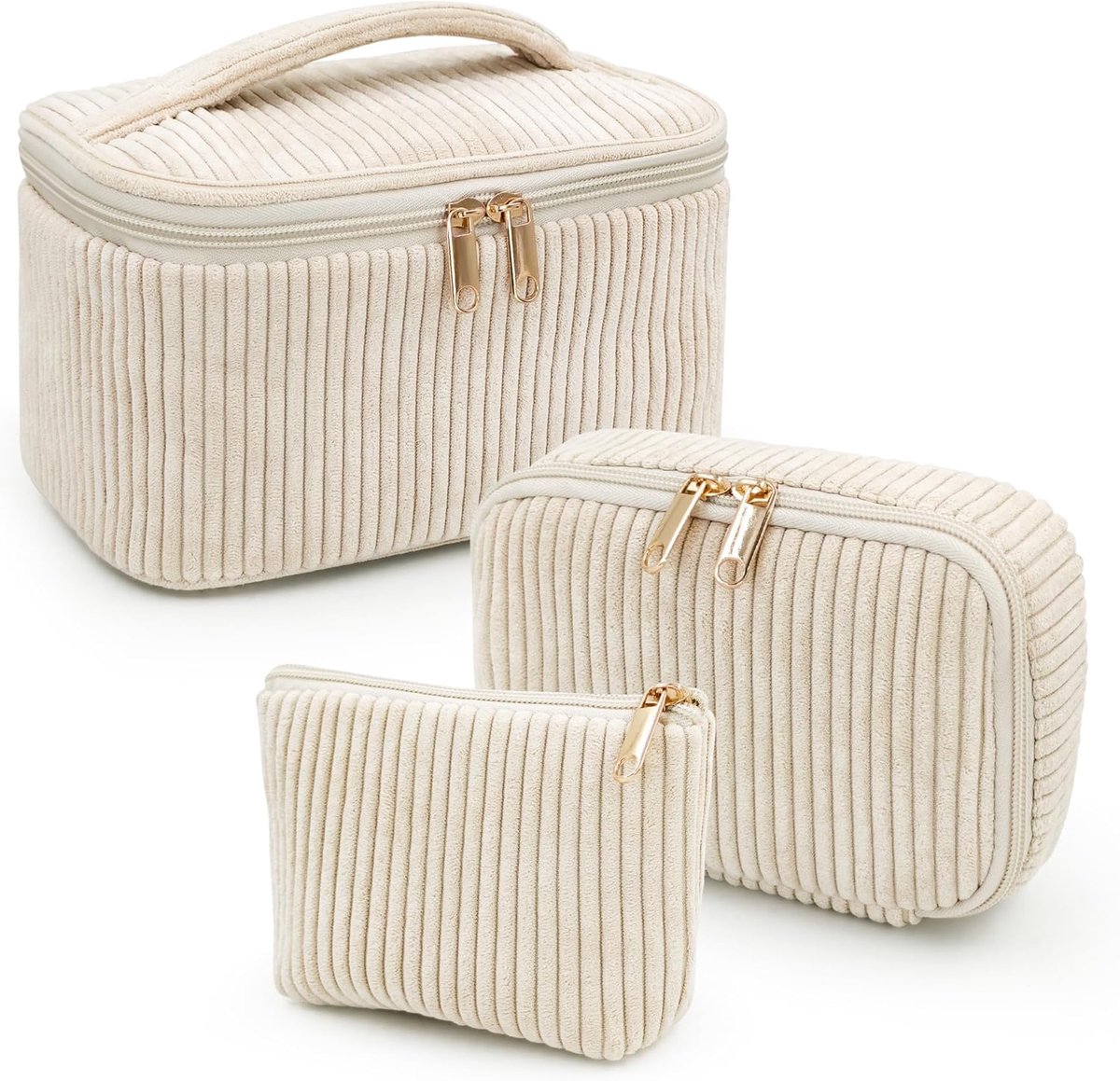 Tassen Women's Toiletry Bags, 3 Pieces, Floral Pattern, Toiletry Bags, Makeup Bags, Portable Toiletry Bags, Large Size, Girls, Modern - Image 1