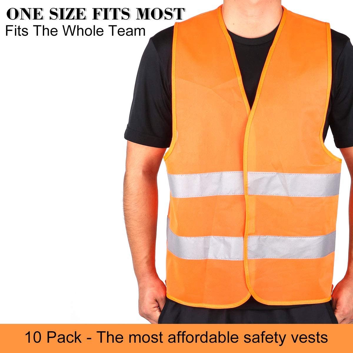 Doodadeals® 2x Adult Safety Vest - Safety Vest - Car - Orange - Image 1
