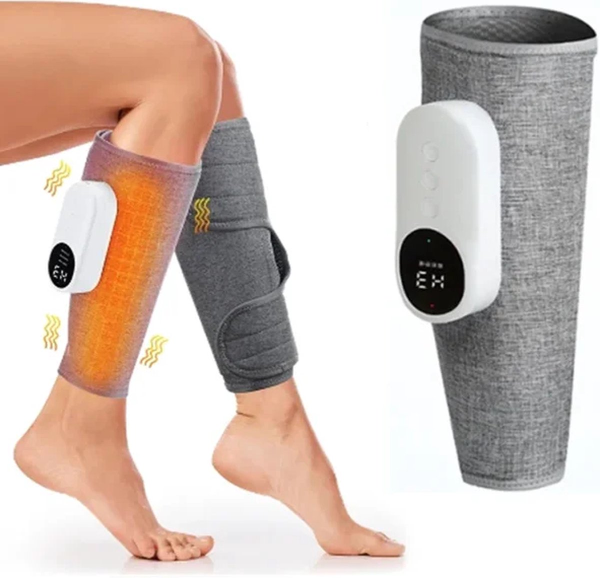 Leg massager - Calf massager - Leg massager for blood circulation -  Cordless massage - Air compression - Relieves leg pain - Adjustable intensity (grey) - Image 1
