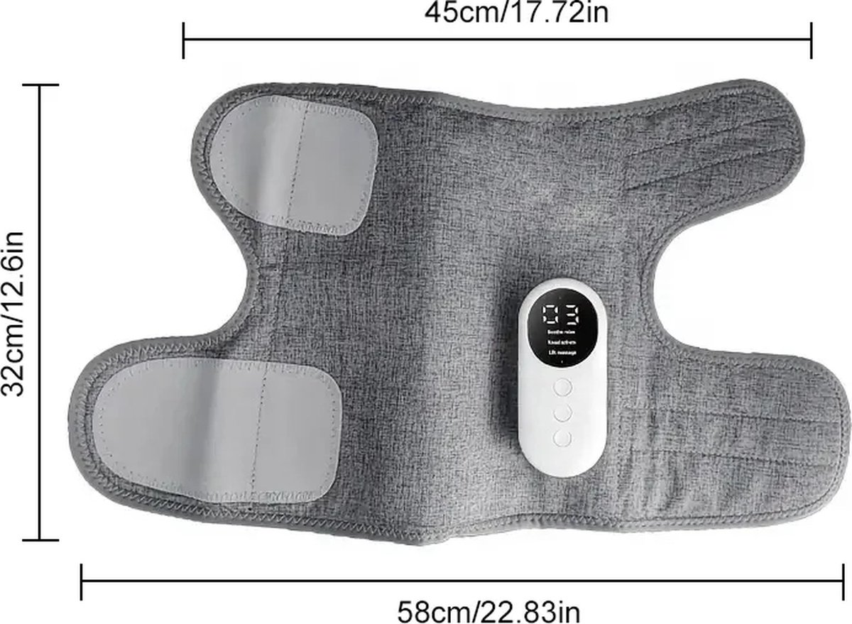 Leg massager - Calf massager - Leg massager for blood circulation -  Cordless massage - Air compression - Relieves leg pain - Adjustable intensity (grey) - Image 3