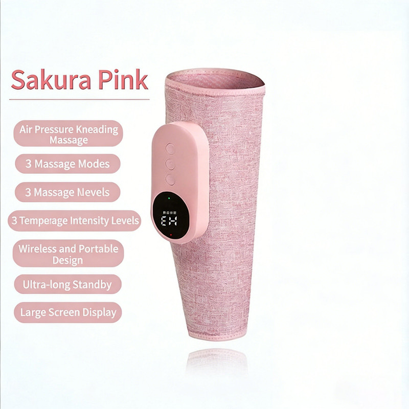 Leg massager - Calf massager - Leg massager for blood circulation -  Cordless massage - Air compression - Relieves leg pain - Adjustable intensity (pink) - Image 1