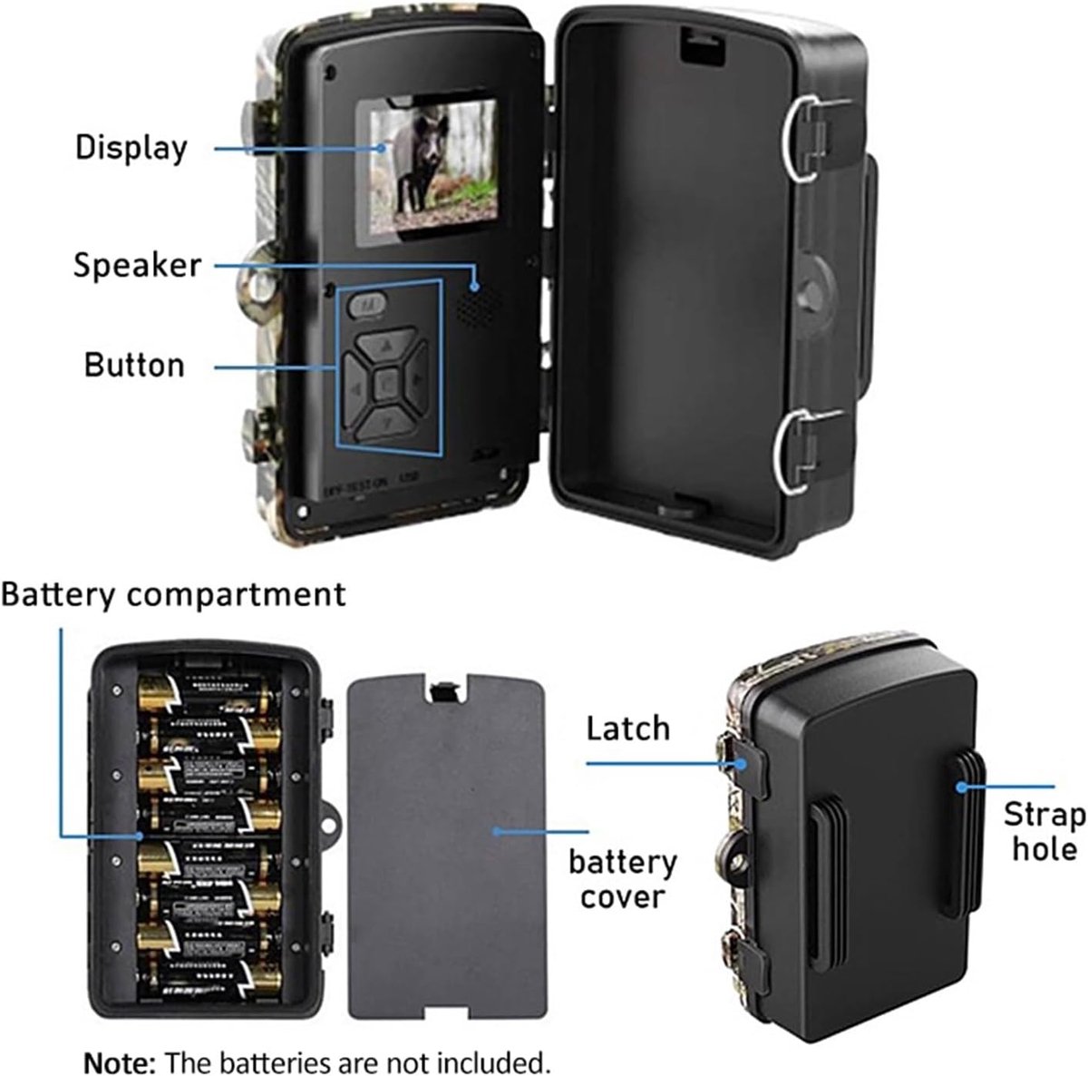 Rechargeable wildlife camera with night vision - 10 x 13.2 cm - IP66 waterproof - 1.3 m range - 1080p - 32 GB SD card included - For wildlife monitoring - For outdoor use - Image 5