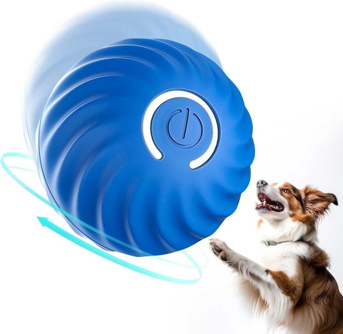 Interactive Dog Toy – Self-Rolling Dog Ball – Durable Automatic Dog Ball Blauw - Image 1