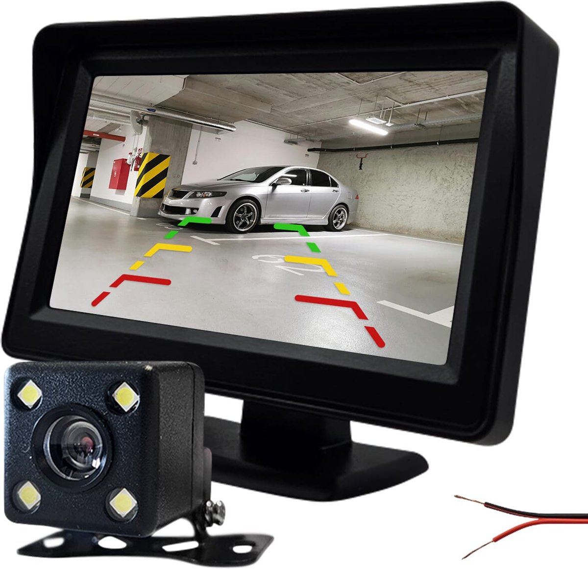 Procar® ARC1 HD Parking Backup Camera + 4.3-inch TFT LCD Monitor - Black - Image 1