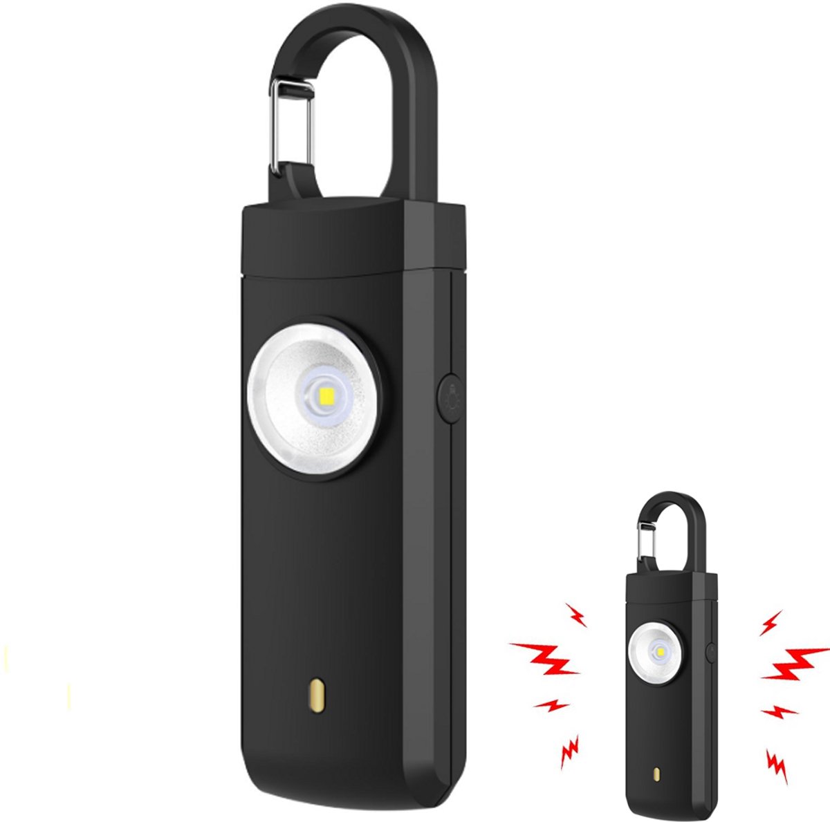 Personal Alarm - Powerful 130dB Sound and Flashing Light - Personal Security Alarm - Self-Defense Keychain - Personal Protection - Emergency Signal - Senior Alarm - Portable Security Alarm - Black - Image 1
