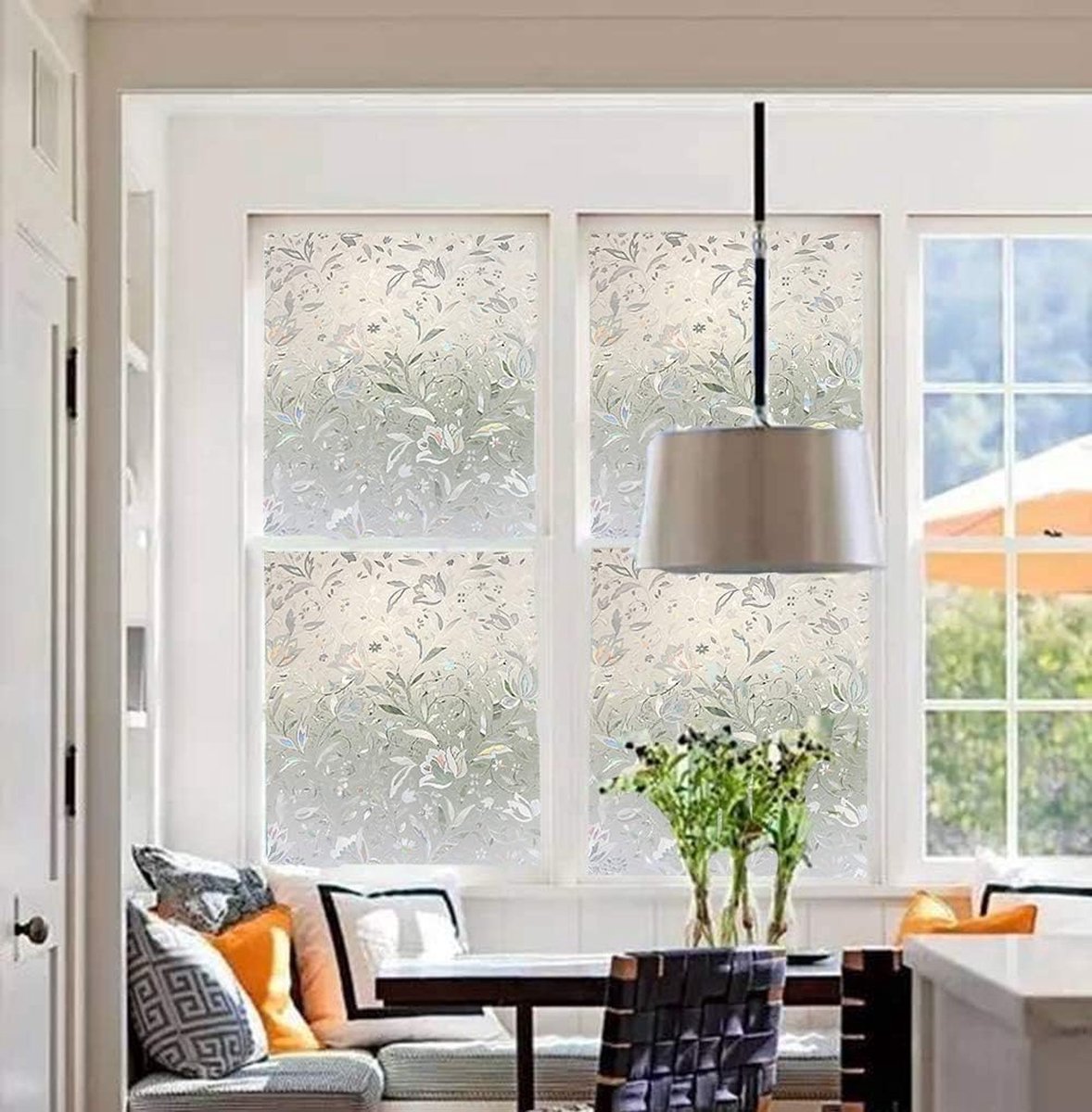 Window film - decorative window film - window sticker - 45x300 cm - Static cling - 3D Orchid - UV-resistant - Privacy screen - Translucent - Adhesive film without glue for windows and bathrooms - Image 4