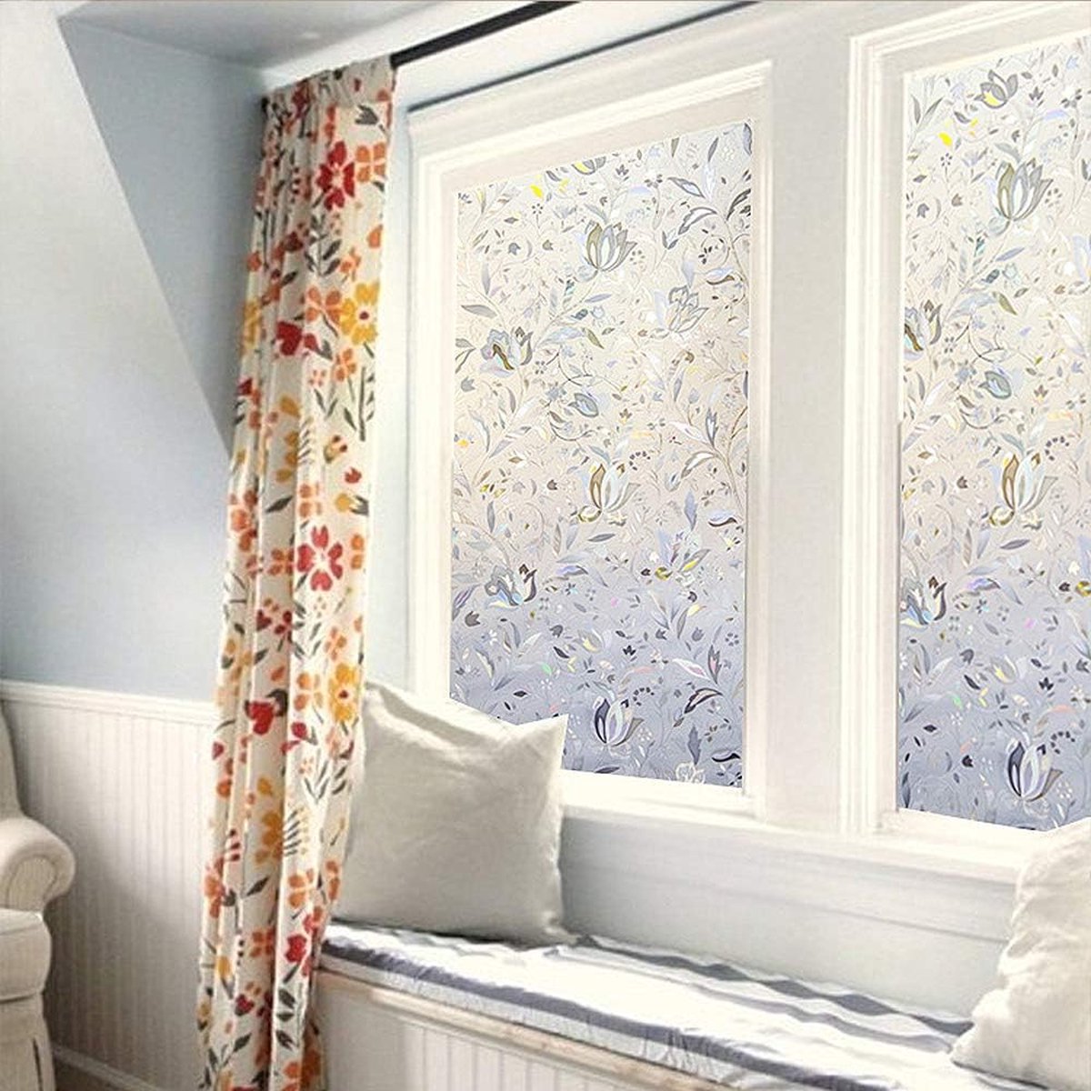 Window film - decorative window film - window sticker - 45x300 cm - Static cling - 3D Orchid - UV-resistant - Privacy screen - Translucent - Adhesive film without glue for windows and bathrooms - Image 5