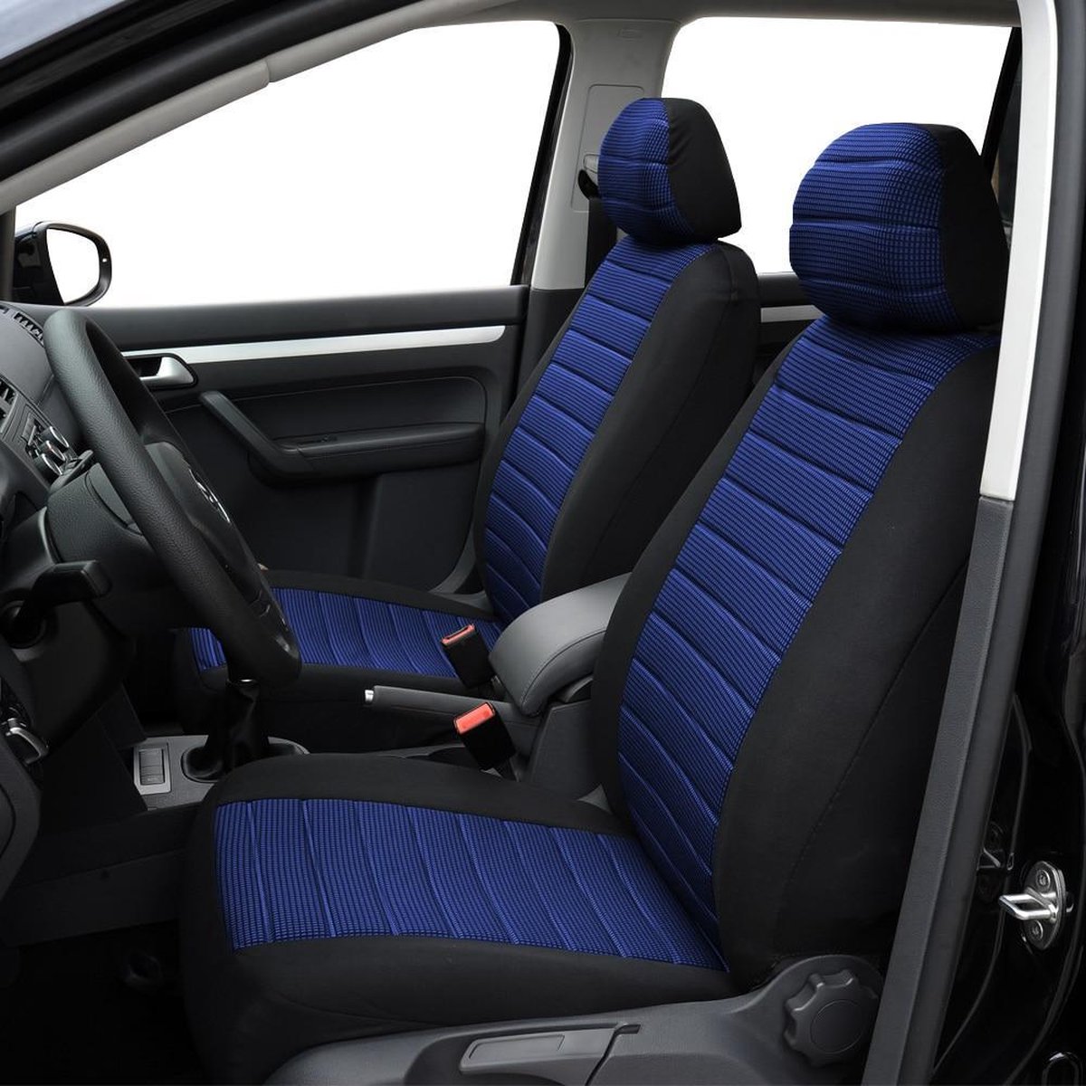 Car seat cover / Car seat cover / Car seat covers / Universal car seat covers - Driver/passenger seat cover (not for the back seat) - Universal - Fits most models - Stylish - Black/Blue - Image 1