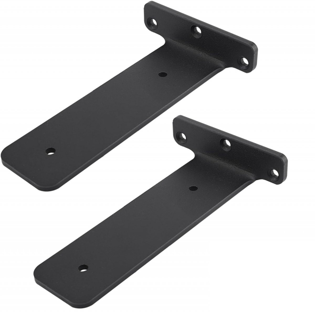2 pieces - Support frame - Wall bracket - Metal shelf brackets - Floating shelf bracket - Stainless steel bracket - Shelf brackets with thick screws - Furniture accessories - Black - 150 mm - Image 1