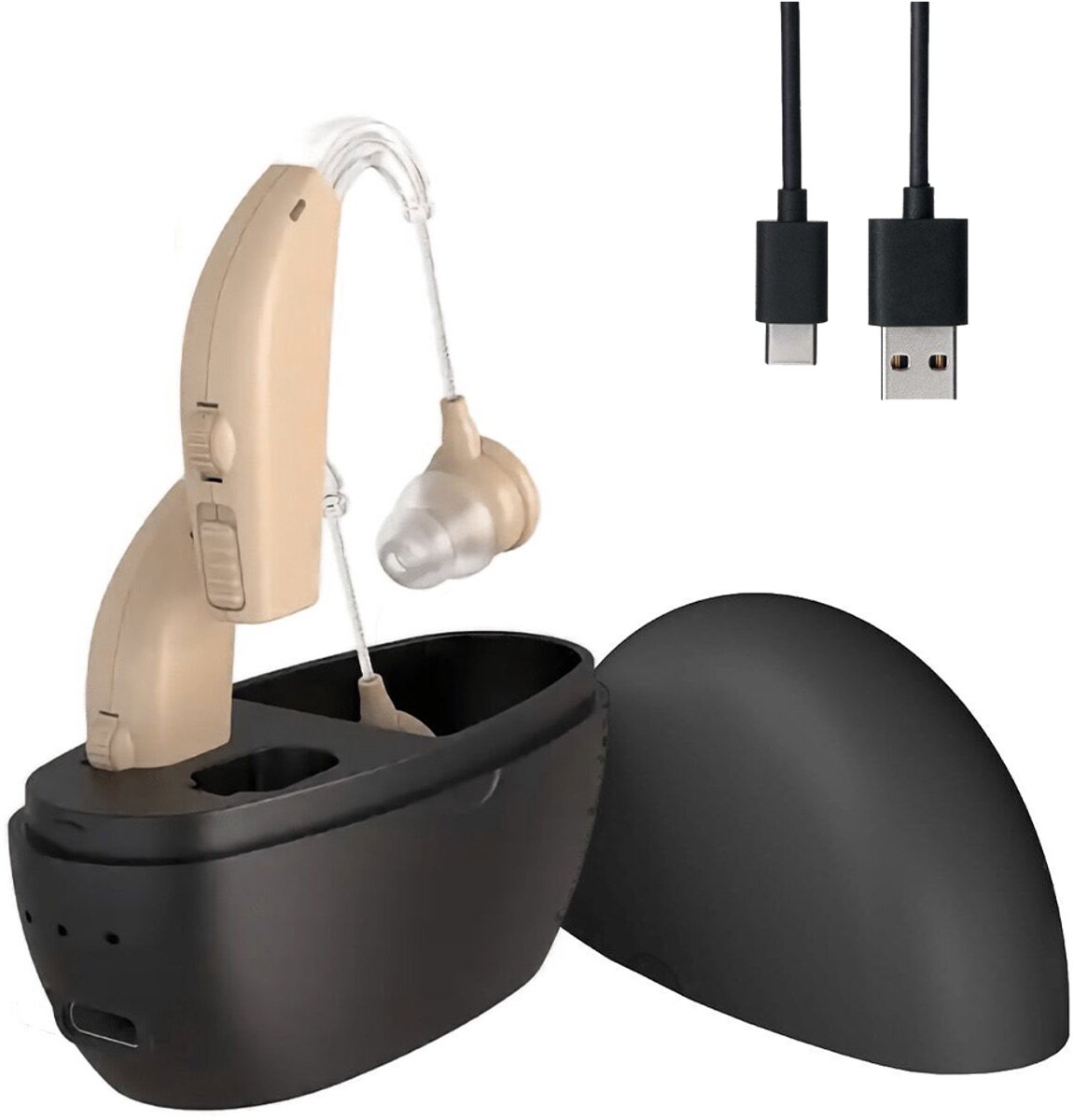 Digital hearing aid - Behind-the-ear sound collector - Rechargeable - Sound amplification - Intelligent noise cancellation - Dynamic speaker - In-ear detection - Image 3